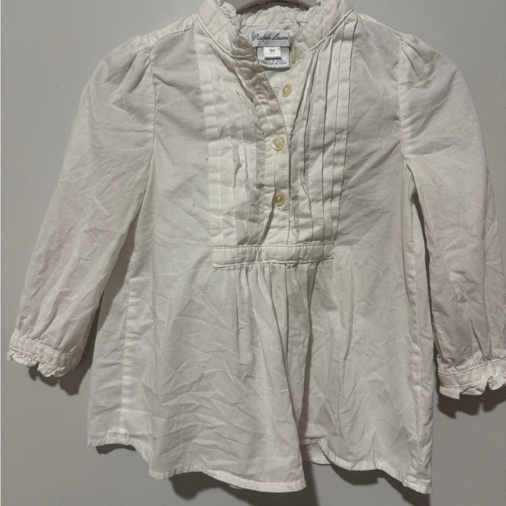 Ralph Lauren white Kids Blouse with Button Details